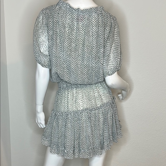 Buddy Love Grey and Cream Ruffled mini dress Size M - Picture 6 of 10
